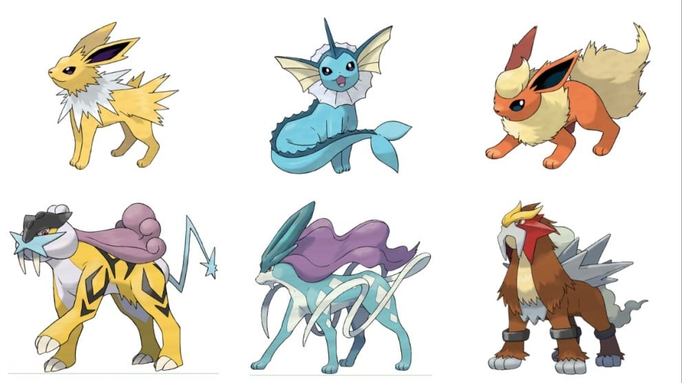 Eeveelutions and Legendary Beasts