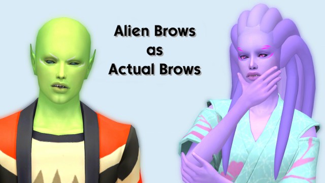 Alien eyebrows hair mod in Sims 4