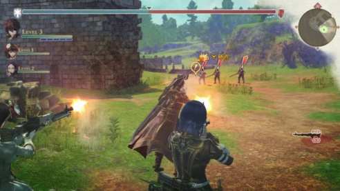 Valkyria, Azure Revolution, battle, screenshot
