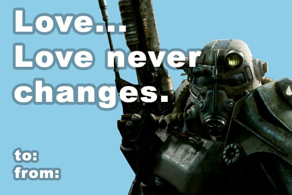 Fallout, Valentine's Day, Bethesda, Cards, Gifts, Wasteland, Dogmeat, Companion, Love