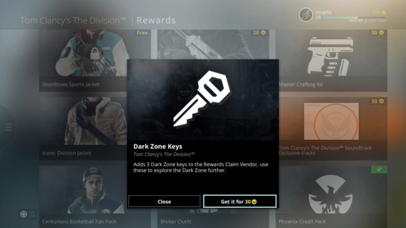 dark zone keys
