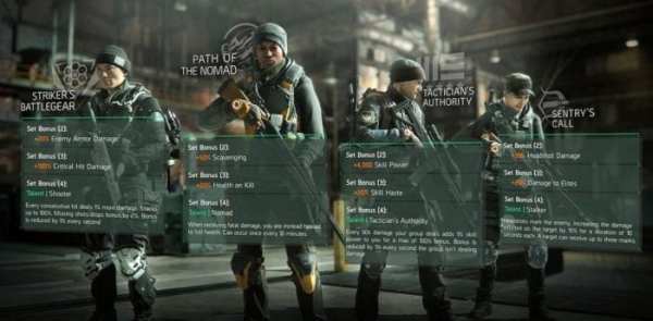 The division, gear sets, Incursions