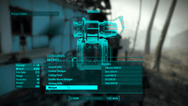 Fallout 4, craftable weapons, mods