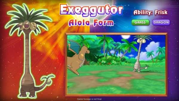 Pokemon Sun and Moon Exeggutor Alola Form