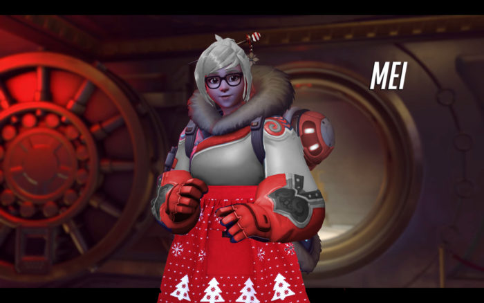 mei, mrs. clause, skin, overwatch, event, christmas, holiday