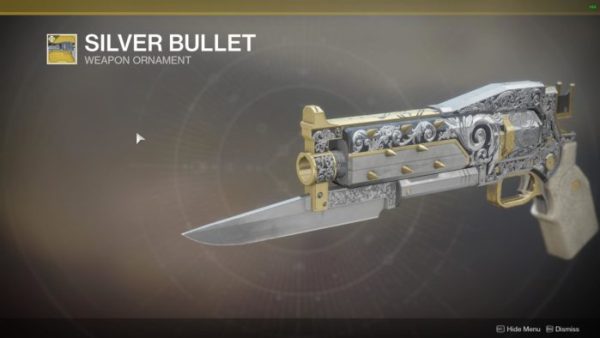 silver bullet destiny 2 ornaments