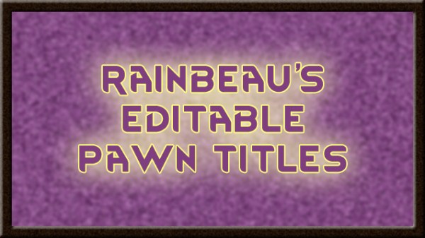 Editable Pawn Titles