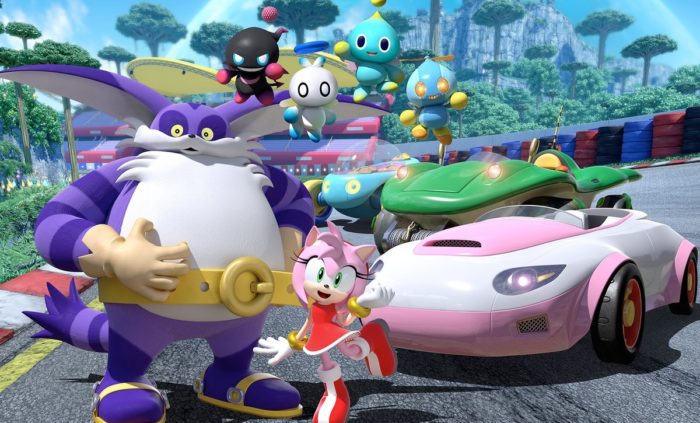 team sonic racing, amy, big the car, four chao