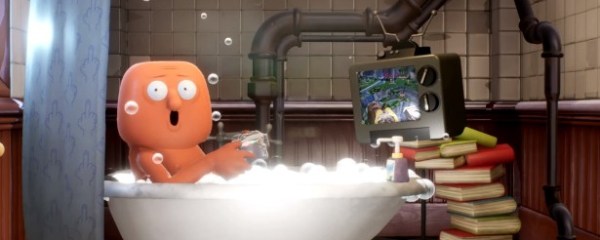 Trover Saves the Universe: Bathtub Guy playing the game