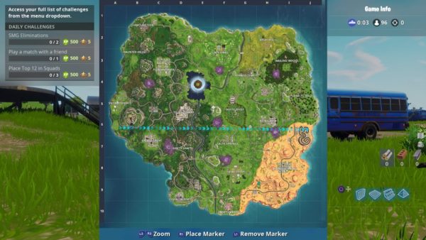 Fortnite Season 6 map, corrupted areas locations in Fortnite