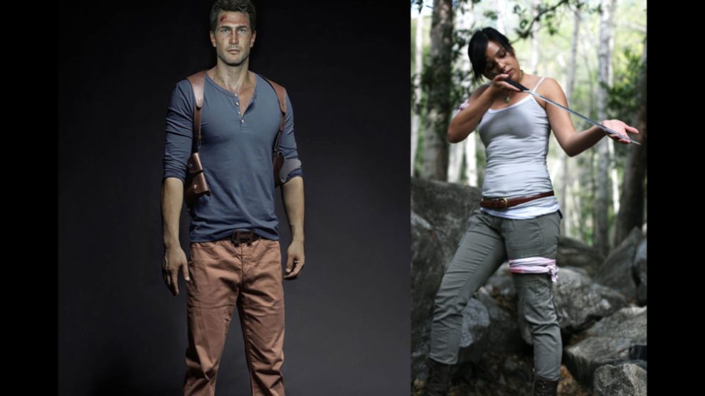 Nathan Drake and Lara Croft