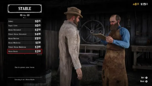Red Dead Online, how to brush your horse, horse brush