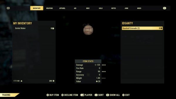 fallout 76, trade with other players