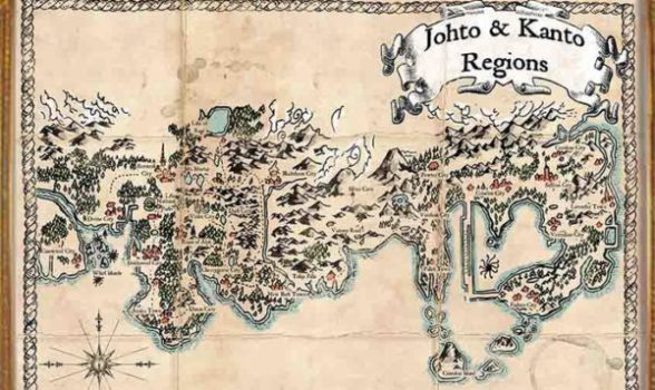 Map of Johto and Kanto