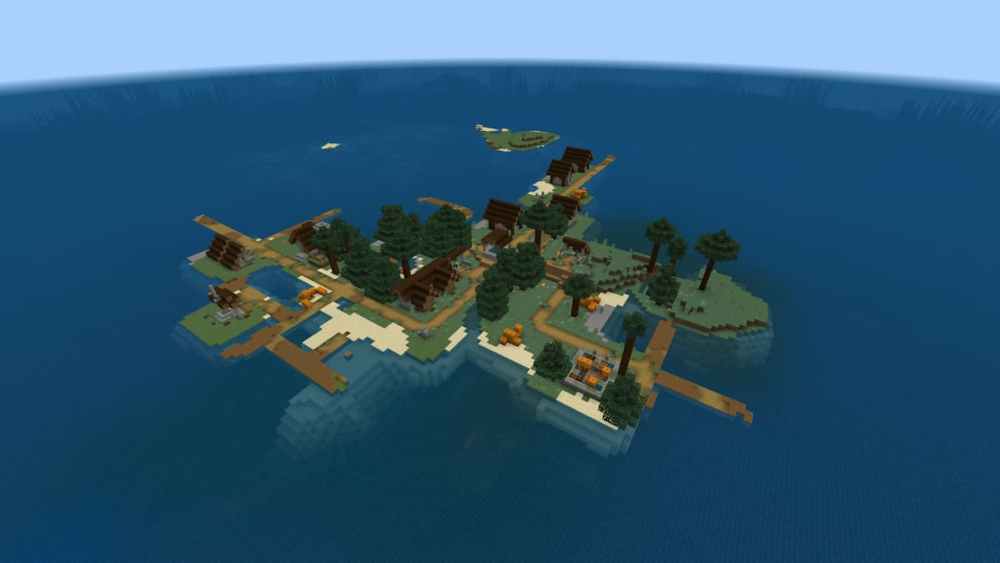 Spruce Village Island Minecraft Seed