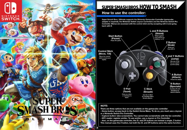 Super Smash Bros., Super Smash Bros. Ultimate, Nintendo, Switch, Fan, Manual