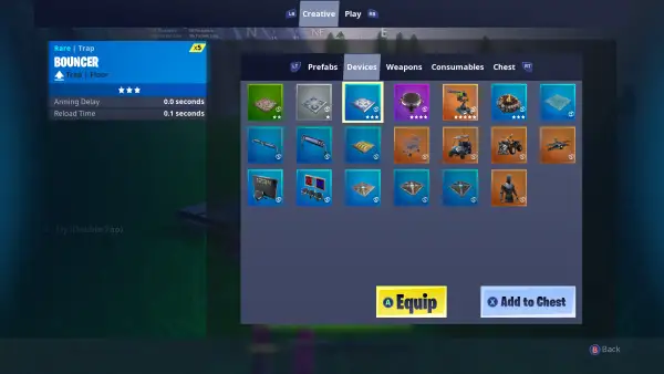 Fortnite, Place Devices in Creative Mode