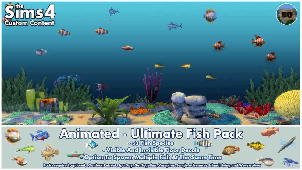 Animated Fish Mod in Sims 4