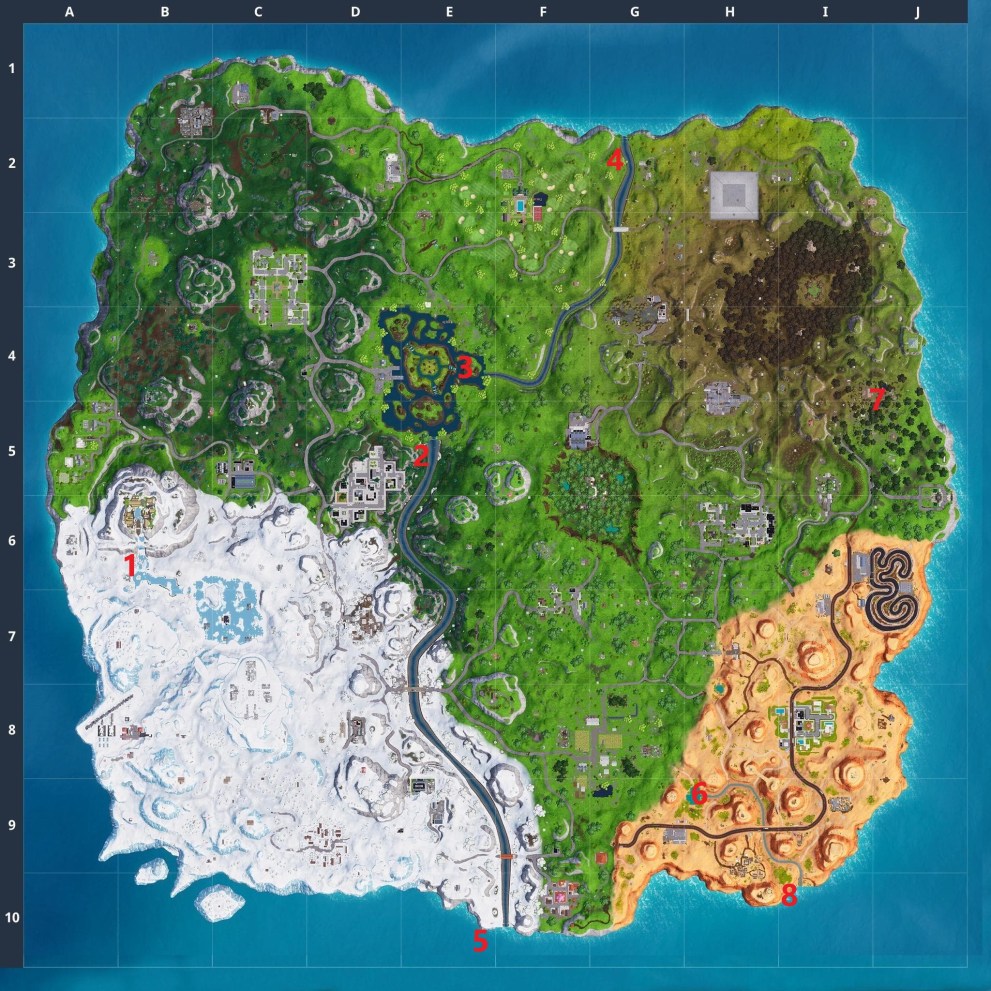 Fortnite waterfalls locations