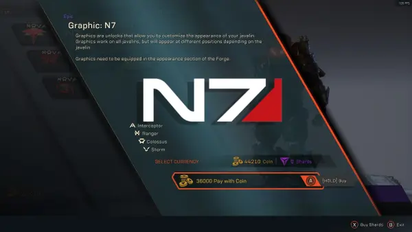 How to Get Mass Effect N7 Javelin Skin in Anthem