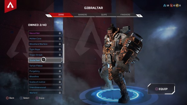 how to equip skins in apex legends