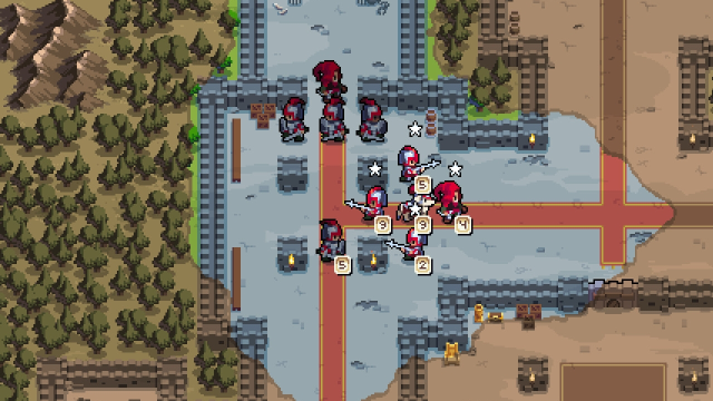 Soldiers hitting the battlefield in Wargroove