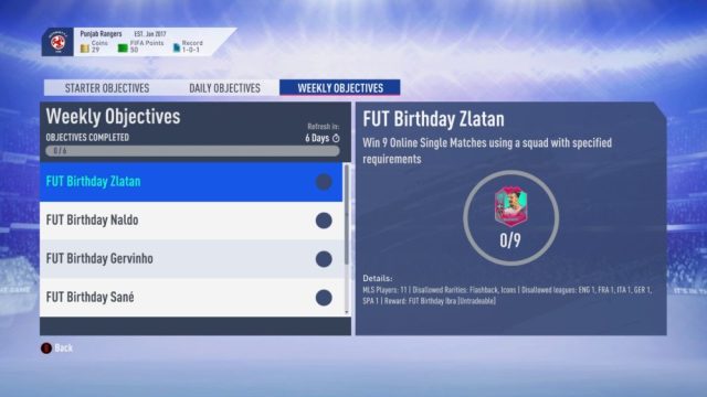 how to get FUT Birthday Weekly Objectives Players