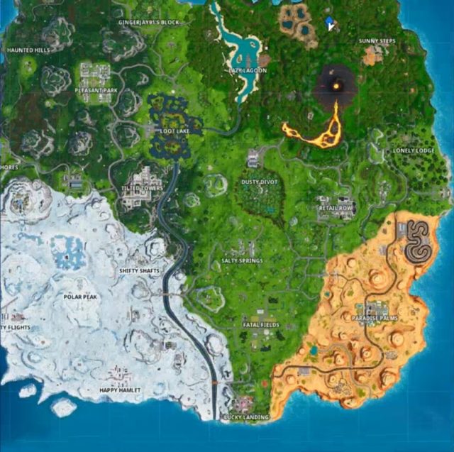 where to use volcano vent zipline and vehicle in single match of Fortnite easily