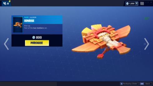 Sunrise Glider Fortnite Item Shop