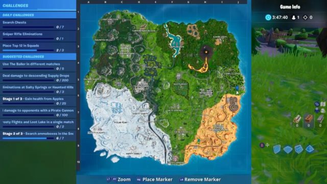 Where the Knife Points on Treasure Map in Fortnite