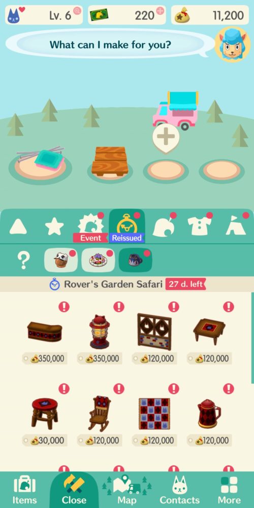 how to use reissue material in animal crossing pocket camp