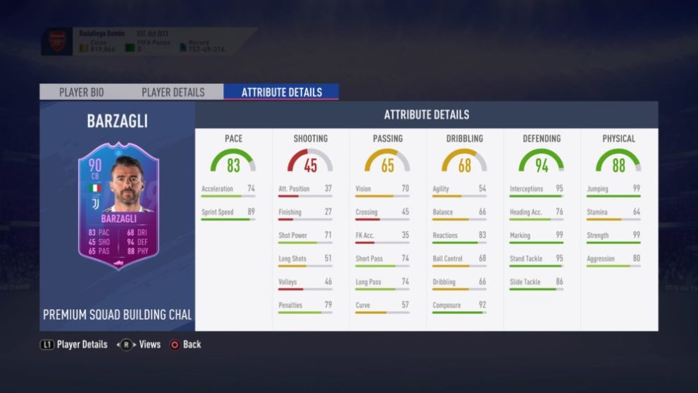 FIFA 19, barzagli sbc