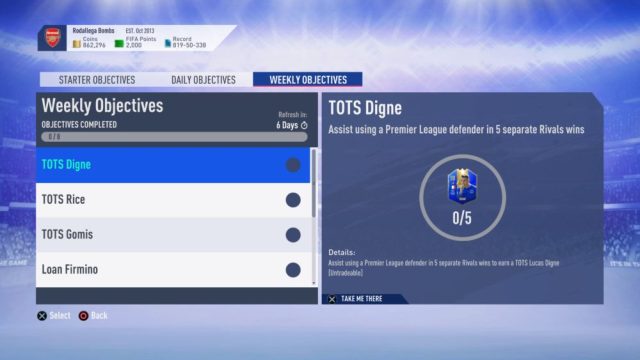 FIFA 19, premier league tots, weekly objectives