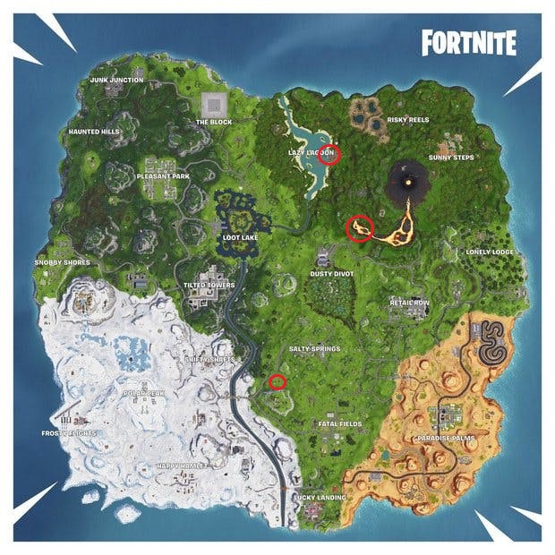 Fortnite Launch Through Flaming Hoops with a Cannon Locations