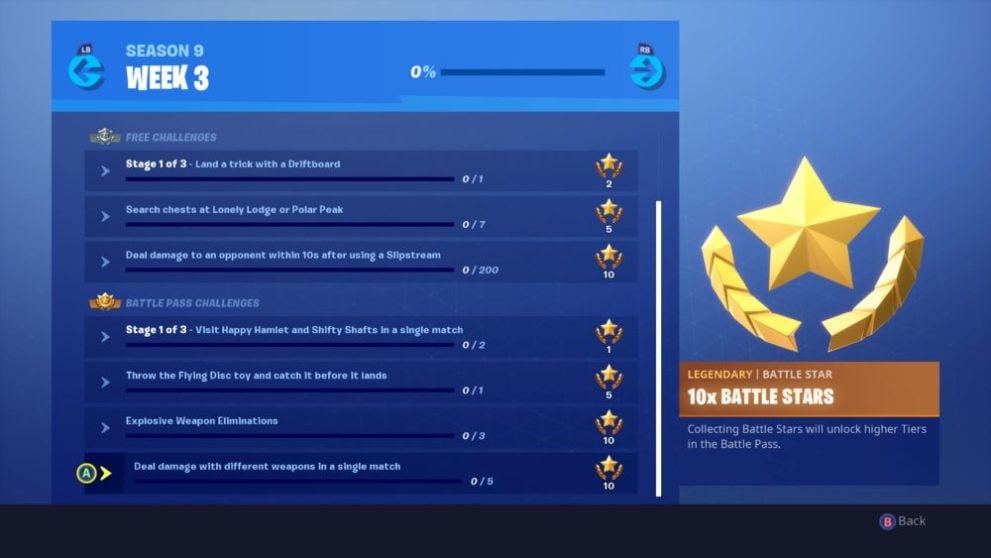 Fortnite Season 9 Week 3 Challenges