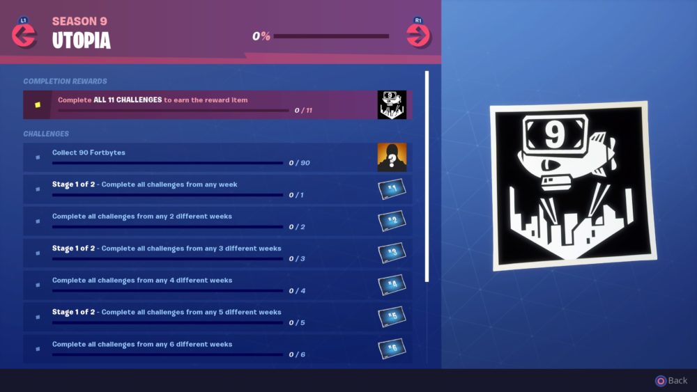 Fortnite: All Season 9 Challenges (Week 1, Utopia, Rox, & Sentinel)