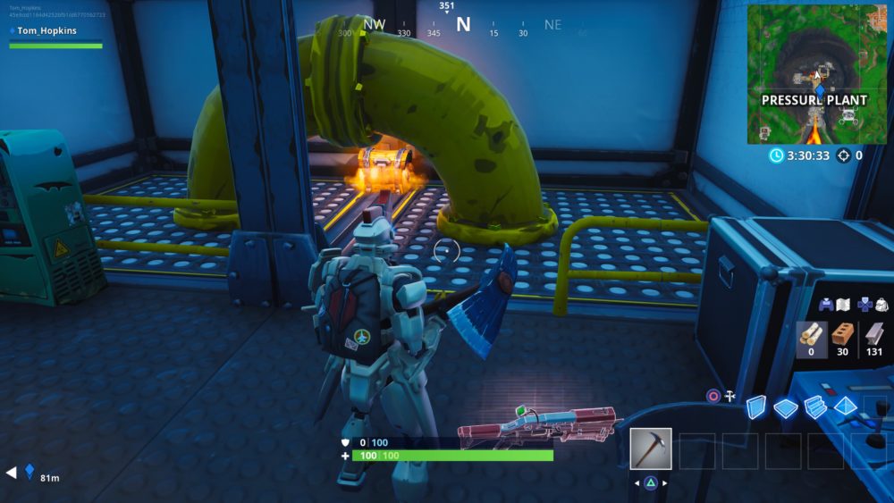 in the rooms in the western side of the plant in the bottom floor in a corner - volcano pressure plant fortnite