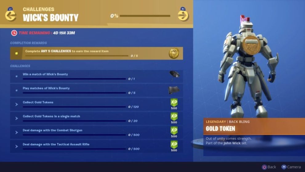 fortnite, wick's bounty challenges