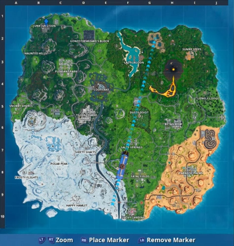 fortnite junk junction map location