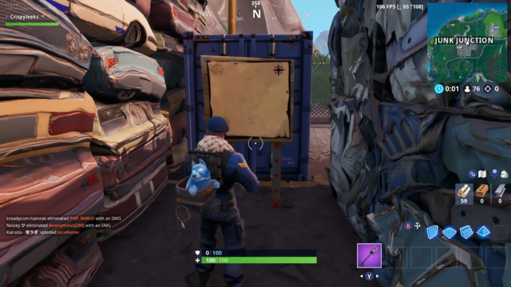 Fortnite Where To Search The Treasure Map Signpost In Junk Junction - fortnite junk junction treasure map