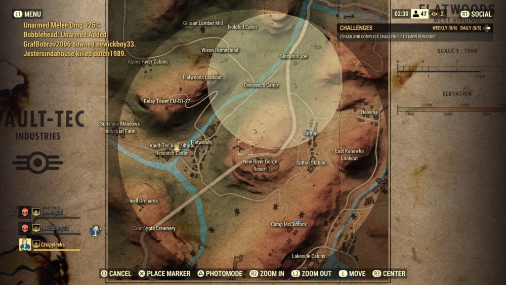 Fallout 76 Nuclear Winter: How To Open The Map & Check The Storm