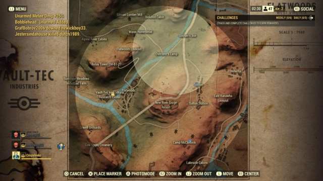 how to check map in Fallout 76 Nuclear Winter