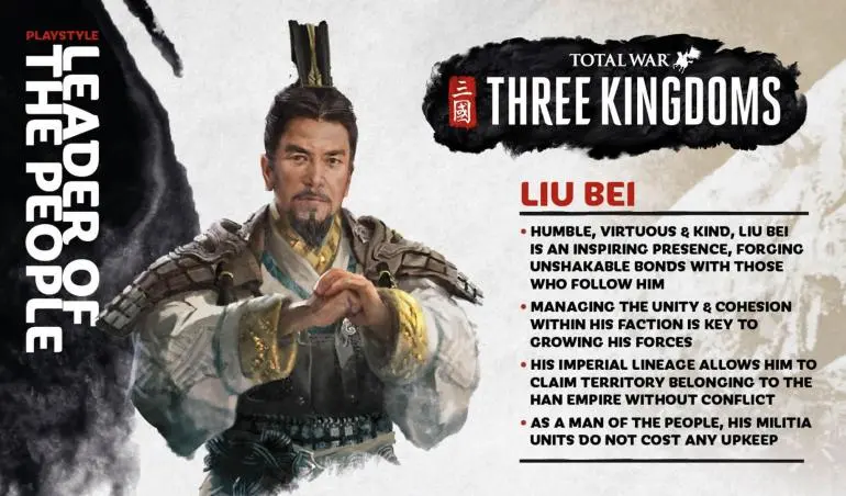 how to play liu bei in total war three kingdoms
