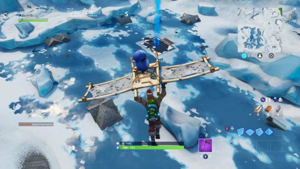 fortbyte 94 blue canoe under a frozen lake