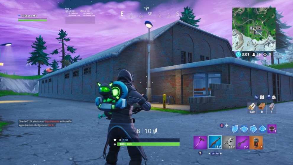 fortnite score a goal on indoor soccer pitch
