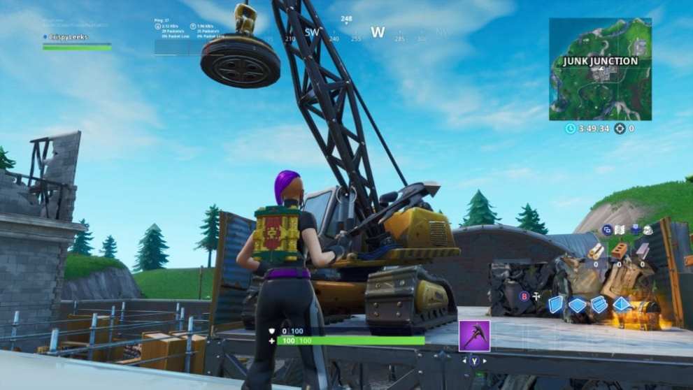 fortnite spray junkyard crane location