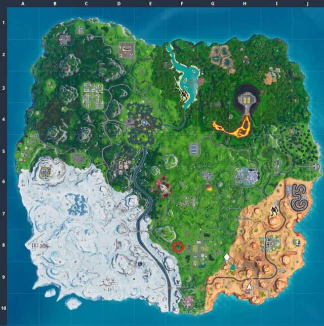 Fortnite search between rotary phone, fork knife, hilltop house