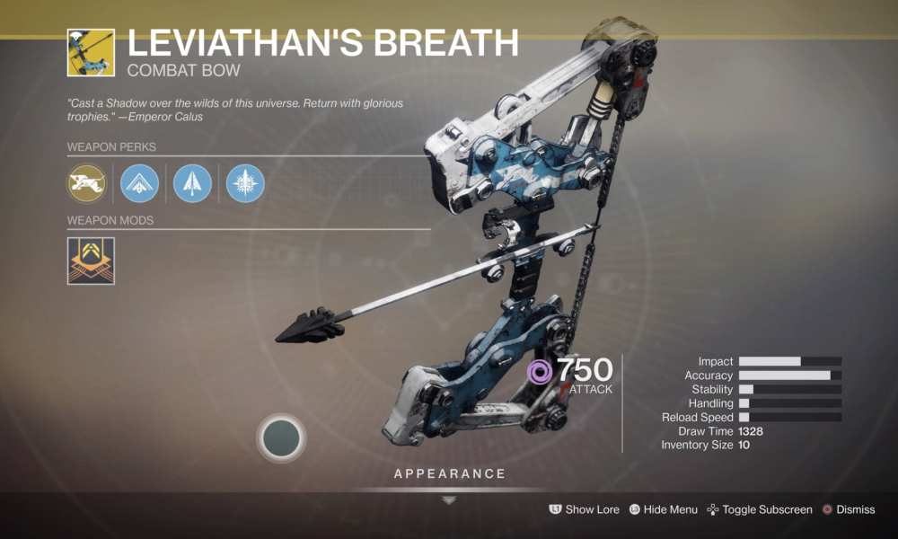 Destiny 2 How to Get Leviathan's Breath Exotic Bow & What Its Perks Are