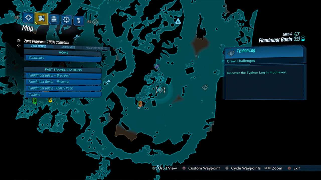 Borderlands 3 Floodmoor Basin Crew Challenge Locations Typhon Logs