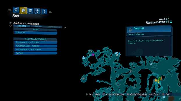 Borderlands 3 Floodmoor Basin Crew Challenge Locations: Typhon Logs ...